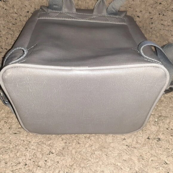 MATT & NAT-Vintage Fabi Mini Backpack-Gray-Vegan Leather-Excellent - Picture 5 of 8